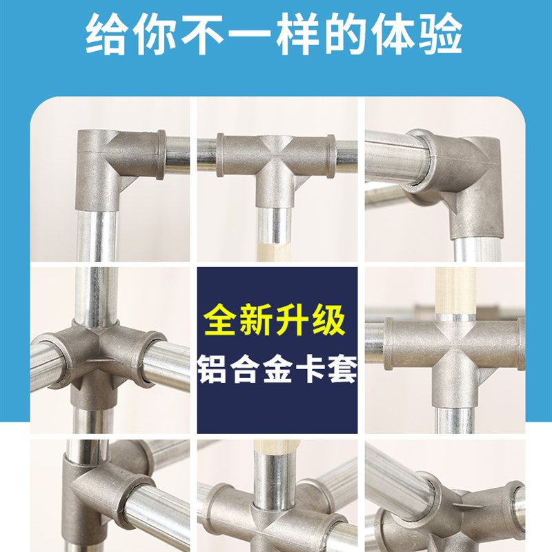 牛津布衣柜家用全钢管大衣架防尘衣橱卧室租房单双人简易挂衣收纳