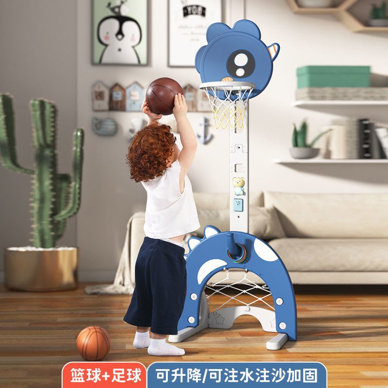 室内可升降投篮球架儿童足球门网二合一篮球框儿童儿童玩具男孩厂
