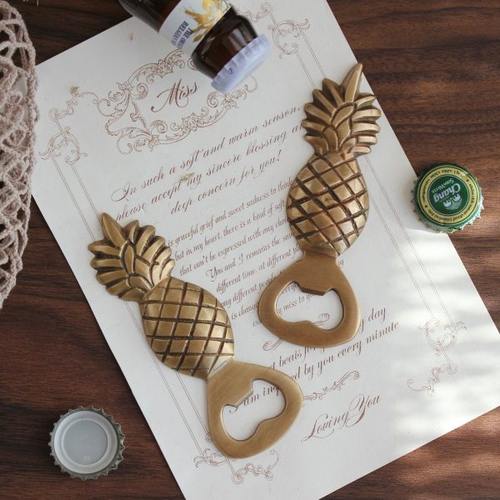 黄铜菠萝开瓶器瓶盖棋子啤酒启瓶器高档个性复古手工全铜印度进口