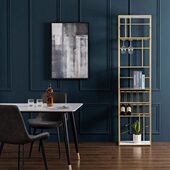 现代简约金属酒架轻奢多功能餐厅角落隔断红酒架置物架酒柜定制