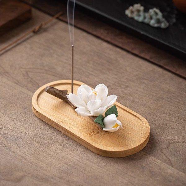 梨花香室内陶瓷线香插托创意手工捏花插道茶艺小摆件香道,家居饰品,香托/香盘/香座/香插,淘宝优惠券,粉丝福利购,淘宝优惠卷