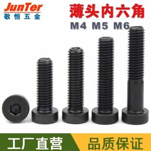 M4M5M6 高强度12.9级合金钢薄头内六角螺丝矮头内六角螺丝