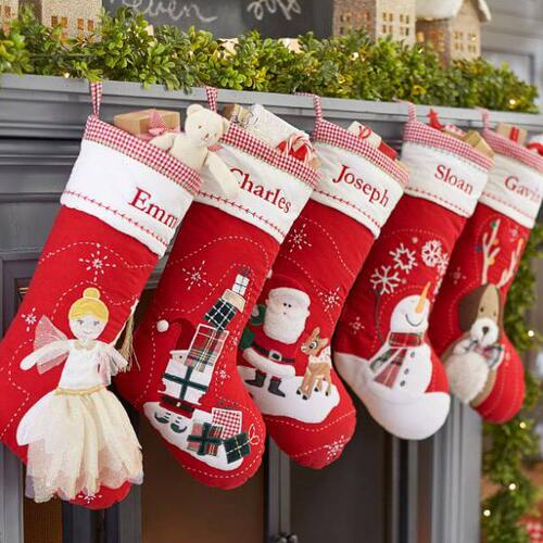 多款棉布款高档圣诞袜礼物袜圣诞节装饰品 礼品袜Merry Christmas