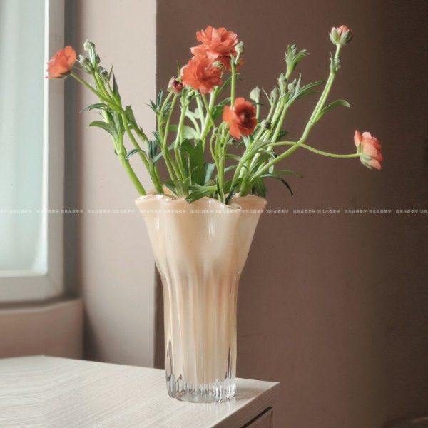 奶橙色珠光小巧自由白菜造型手工玻璃花瓶水养插花器家居装饰摆件,家居饰品,花瓶,淘宝优惠券,粉丝福利购,淘宝优惠卷