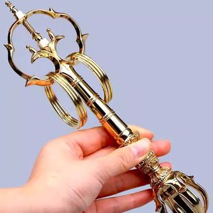 唐密法器东密真言宗黄铜锡杖五股手持禅杖手工打磨送礼品摆件精品