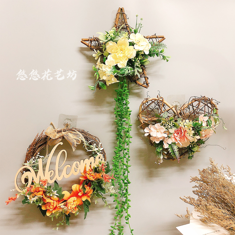 创意橱窗网红墙面装饰品挂饰幼儿园吊饰花环挂件客厅背景墙上壁挂