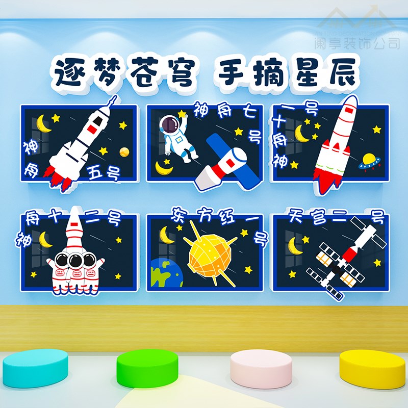 幼儿园中国航天航空装饰爱国主题环创教室布置墙面画科技文化墙贴