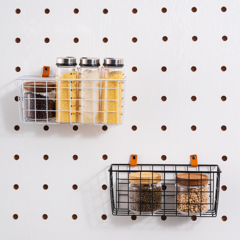 木目iwood 洞洞板配件收纳筐铁艺 收纳篮子置物篮收纳框储物篮