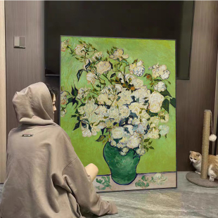 手工贴钻轻奢世界名画十字绣 梵高油画花客厅钻石画满钻2024新款