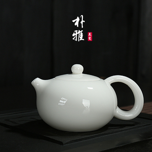 朴雅白瓷茶壶陶瓷西施壶功夫茶具家用G泡茶壶单壶茶壶茶器礼品套