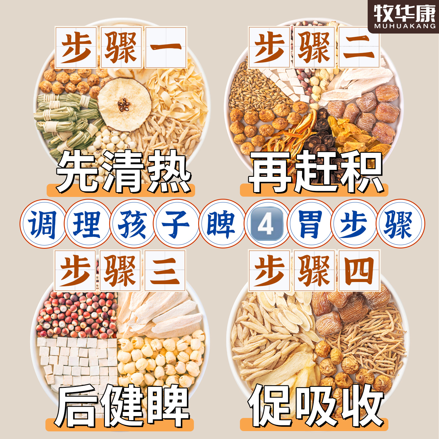 四神汤太子参麦冬茯儿童清心汤