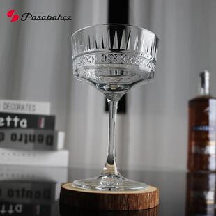 进口宽口马天尼香槟杯家用酒店吧台玻璃高脚红酒杯创意鸡尾酒杯子