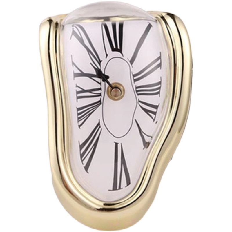 复古达利融化扭曲挂钟表创意客厅摆件艺术时钟桌面角静音电子装饰