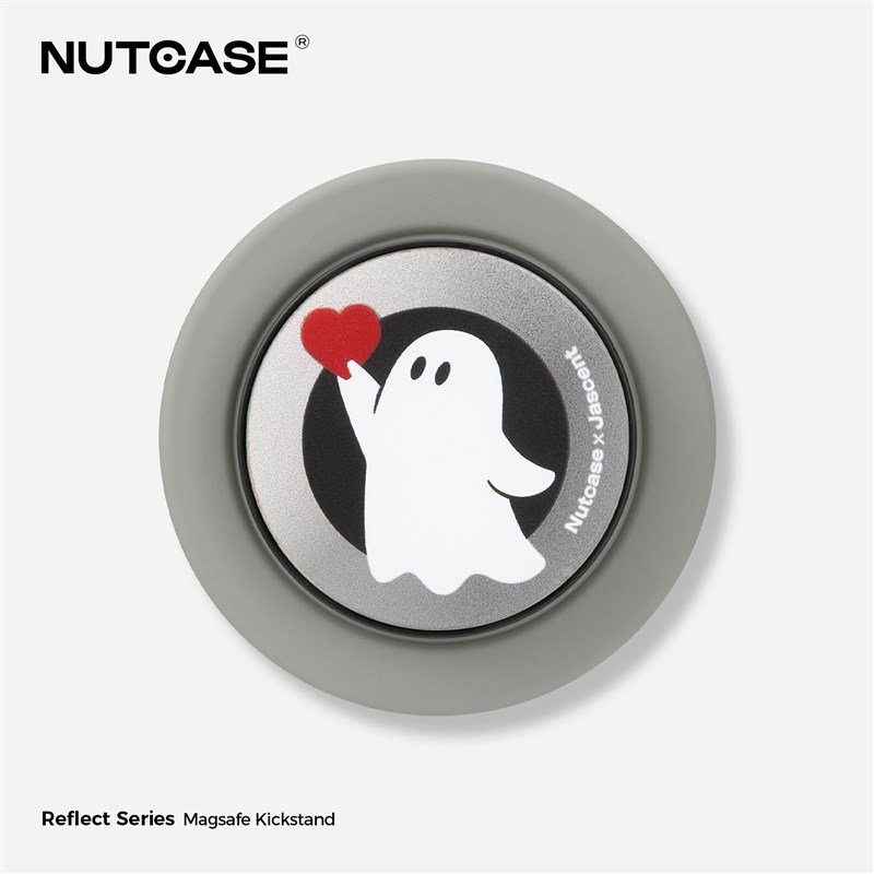 NUTCASE限定闪银爱心小幽灵适用于MagSafe磁吸手机壳气囊伸缩支架