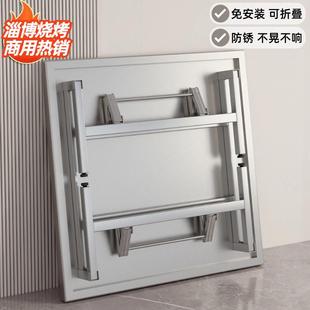 出摊桌椅 不锈钢折叠桌子餐桌家用简易正方形吃饭桌摆摊商用便携式