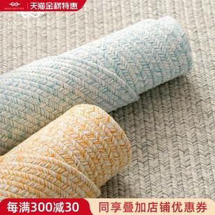 手工编织棉圆形地毯客厅茶几垫北欧简约少女风家用卧室床边毯地垫