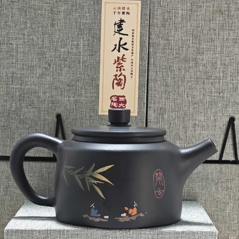 茶壶泡茶壶云南建水紫陶壶纯手工制中式精品壶功夫茶茶壶名家品壶