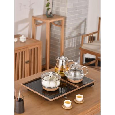 烧水玻璃茶盘茶几小茶台带烧水壶一体电磁炉电茶炉套装嵌入式家用