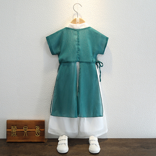 男童汉服薄款夏季2023新款 小少爷夏天古装儿童唐装中国风飞鱼服