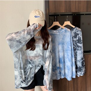 可下水泳衣罩衫 比基尼外搭 显瘦宽松沙滩海边温泉度假网纱防晒衫