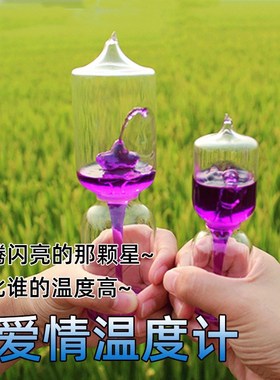 爱情温度计手持升温爱心可以沸腾的网红情侣玻璃创意小摆件有趣