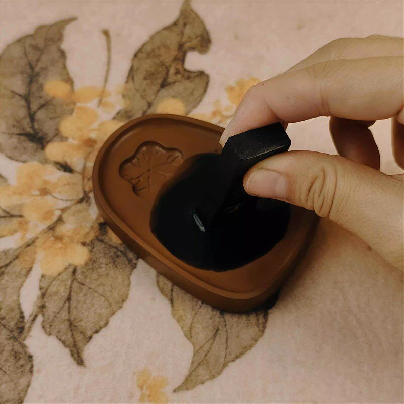 小荷叶掌中宝澄泥砚非遗手工雕刻传统窑烧书法专用砚台文房磨墨