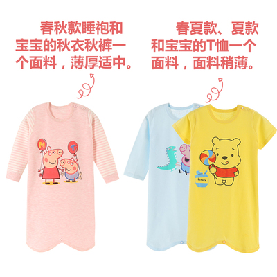 儿童睡袍长袖0男女宝宝睡裙防踢1纯棉2婴儿睡衣春秋冬季加厚3岁