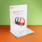 多功能头戴式 耳机展示架支架耳麦挂架托架可夹海报功能卡耳机展台