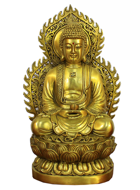 地藏王菩萨铜像释迦牟尼佛像观音菩萨娑婆三圣纯铜佛像摆件