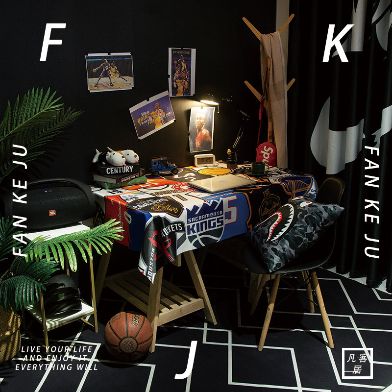 篮球桌布防水桌巾耐脏桌布男生寝室盖布酒吧个性台布茶几餐桌布,居家布艺,桌布,淘宝优惠券,粉丝福利购,淘宝优惠卷