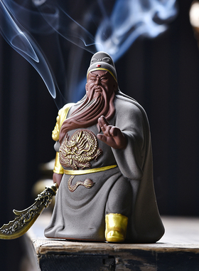 关公摆件陶瓷创意武财神关羽神像工艺品家居客厅办公室桌面装饰品