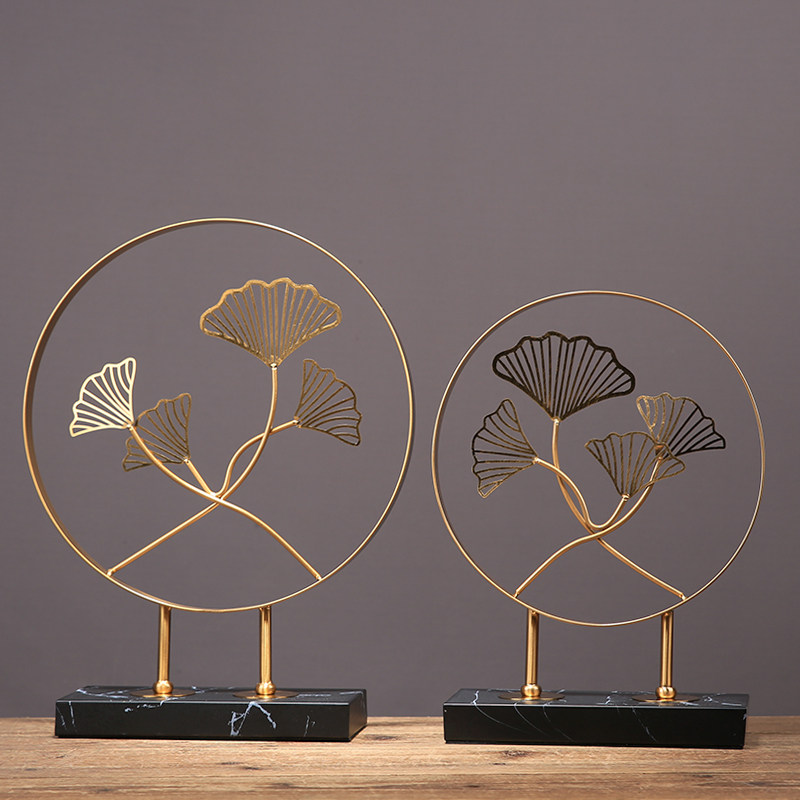 新中式轻奢家居软装银杏叶摆件美式客厅玄关样板间电视柜酒柜摆设,家居饰品,装饰摆件,淘宝优惠券,粉丝福利购,淘宝优惠卷