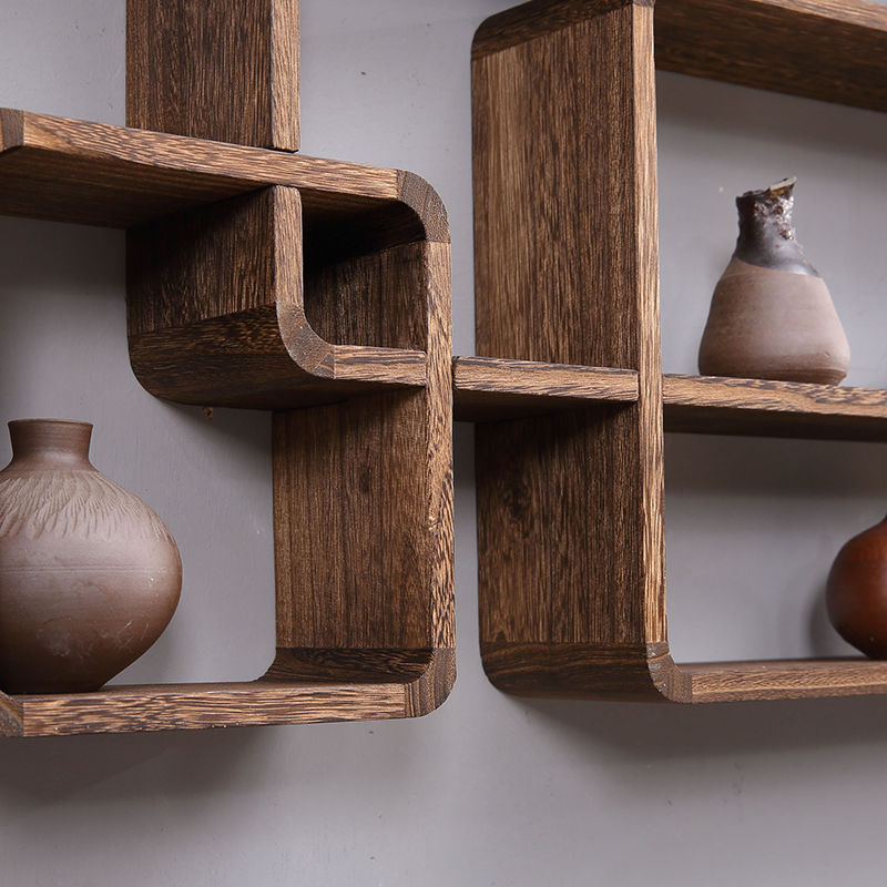 实木墙壁卧室客厅墙上置物架简约创意装饰壁挂挂墙收纳艺术