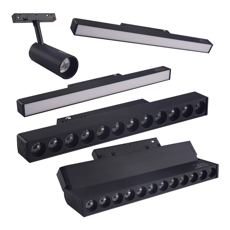 磁吸轨道灯明暗装组合客厅卧室无主照明嵌入式led线条灯无边框48V