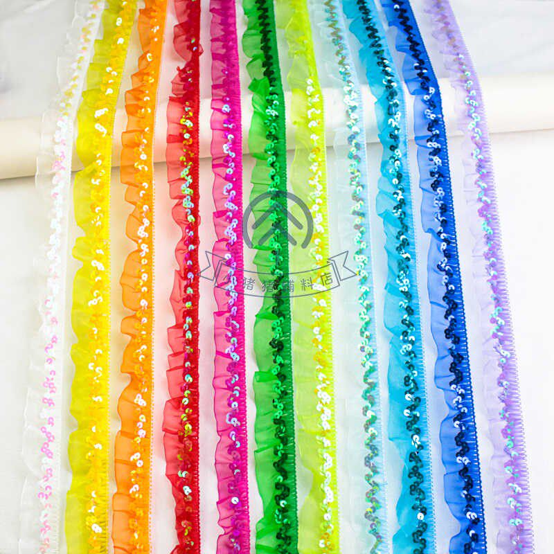 木耳带弹力鱼丝花边装饰布艺蕾丝舞蹈装饰辅料diy服装领子袖口边