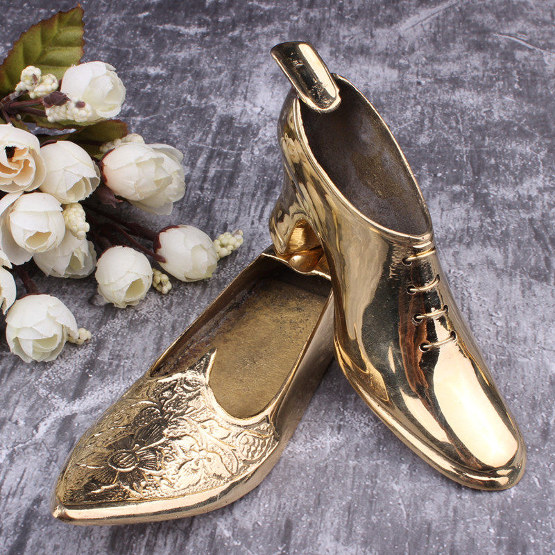 手工铜器造型黄铜烟灰缸手工艺术勾魂鞋烟缸金属铜质复古烟灰缸