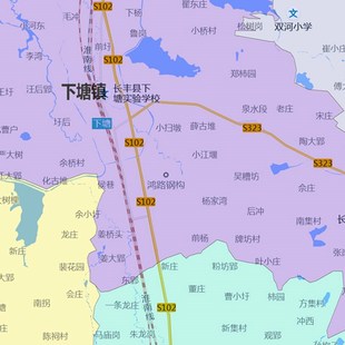 长丰县地图1.15m合肥市折叠版壁画墙贴办公室贴画客厅书房装饰画