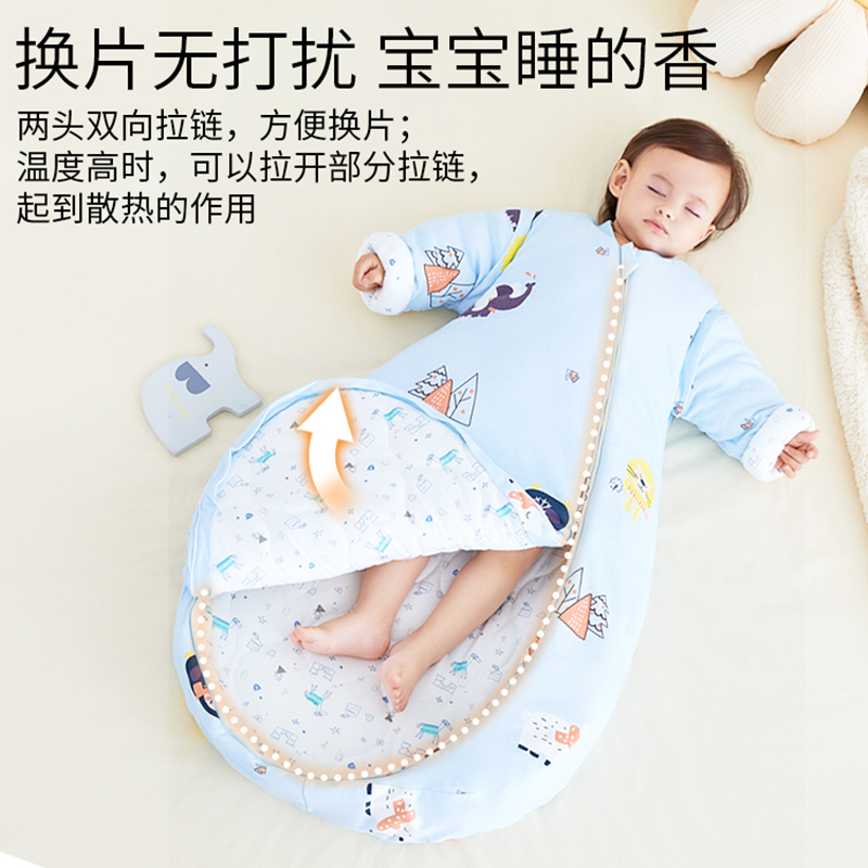 婴儿睡袋秋冬款宝宝恒温睡袋春秋冬季加厚新生儿童防踢被四季通用