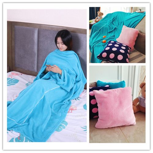 冬抱枕毯子两用靠枕沙发办公室懒人毛毯被子汽车靠垫折叠空调被