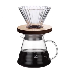 耐高温分享壶 加厚耐热v60玻璃滤杯家用滴漏式 手冲咖啡壶套装 组合