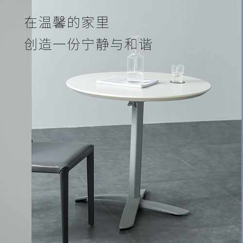 可折叠圆桌北欧简约家用小户型简易吃饭桌便携户外餐桌阳台洽谈桌