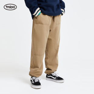 加厚女童休闲长裤 mipo 子男童2023新款 儿童加绒裤 保暖 AW23冬装