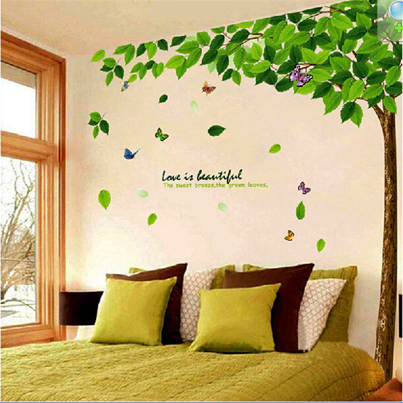 绿树墙贴卧室客厅电视沙发背景墙装饰品壁纸田园自粘大树贴纸贴画