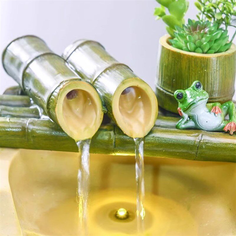 竹子流水生财摆件办公室桌面循环水盆景节节高升客厅装饰日常送礼