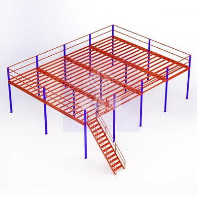 阁楼平台货架定制重型工字钢搭建车间仓库二层阁楼横梁式平台货架