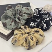 高级感复古做旧碎花大肠发圈大号气质发绳低丸子头扎头绳头花头饰