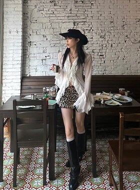 Common in 0120旖旎梦境 法式白色网纱层叠荷叶边开衫上衣外套女