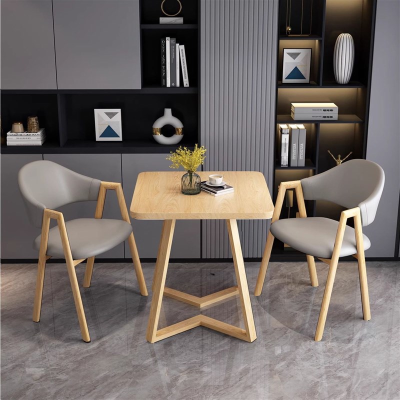 简约一桌二椅休闲阳台小方桌接待洽谈桌椅组合网红店铺会客茶桌子