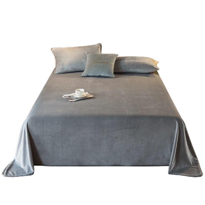 韩国牛奶珊瑚绒床单单件秋冬季加厚法兰绒学生宿舍单人毛毯三件套