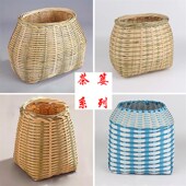 竹编茶叶篓 纯手工茶篓 竹篓茶竹箩篓竹筐 采茶篓 舞台道具 背篓